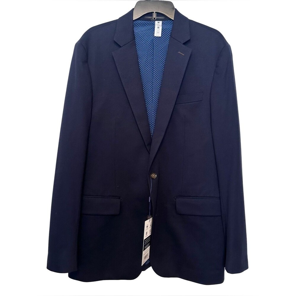 State and Liberty Men's New Athletic Fit Stretch Blazer - Navy, Size 42